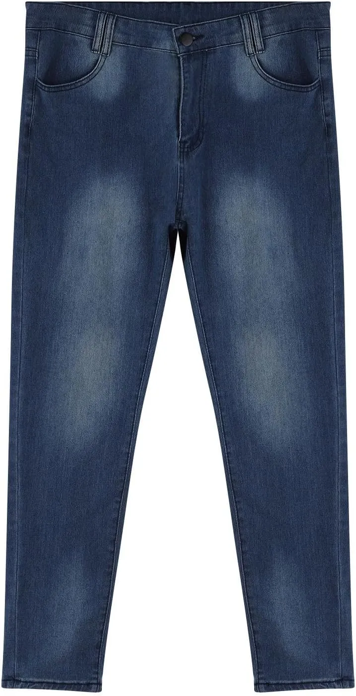 MIDOO Mens Jeans Slim Fit Straight Leg Casual Comfort Flex Waist Denim Pants Tapered Leg Fashion Skinny Jeans Trousers