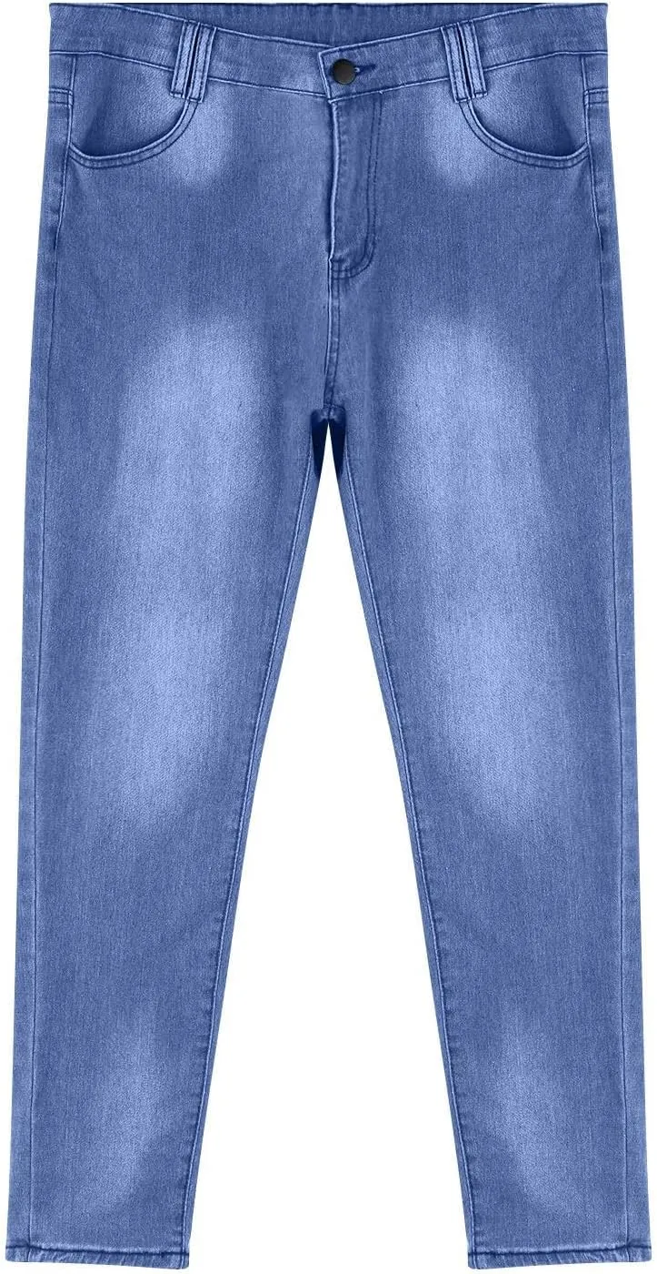 MIDOO Mens Jeans Slim Fit Straight Leg Casual Comfort Flex Waist Denim Pants Tapered Leg Fashion Skinny Jeans Trousers