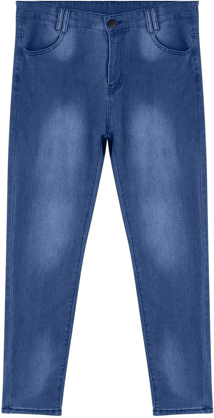 MIDOO Mens Jeans Slim Fit Straight Leg Casual Comfort Flex Waist Denim Pants Tapered Leg Fashion Skinny Jeans Trousers