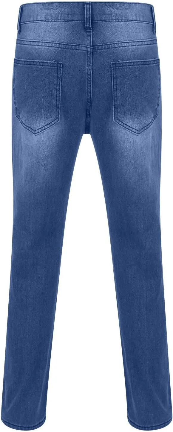 MIDOO Mens Jeans Slim Fit Straight Leg Casual Comfort Flex Waist Denim Pants Tapered Leg Fashion Skinny Jeans Trousers