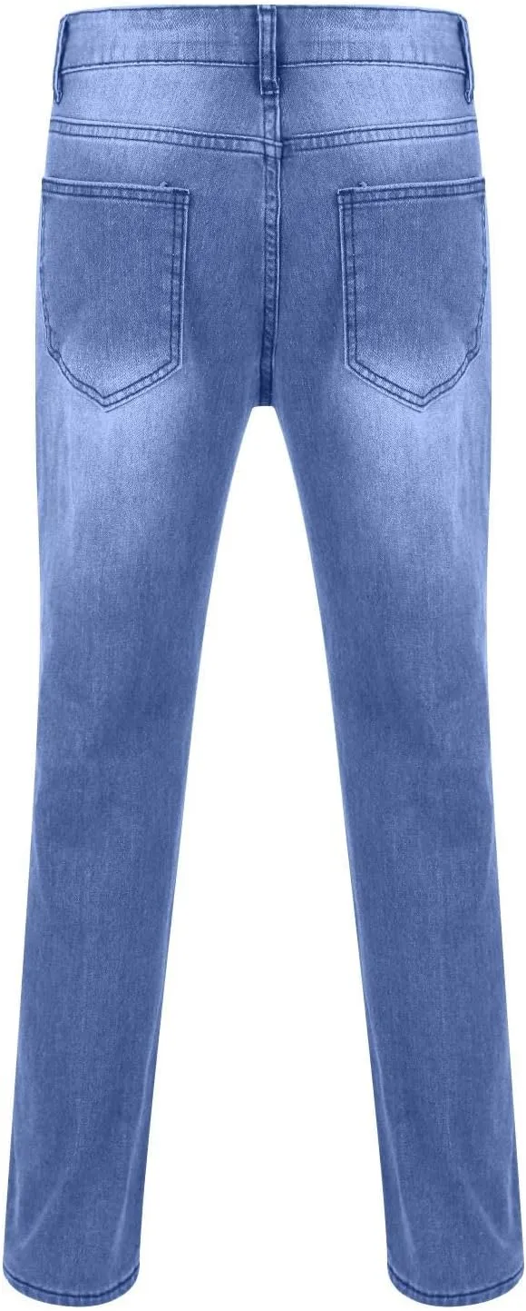 MIDOO Mens Jeans Slim Fit Straight Leg Casual Comfort Flex Waist Denim Pants Tapered Leg Fashion Skinny Jeans Trousers
