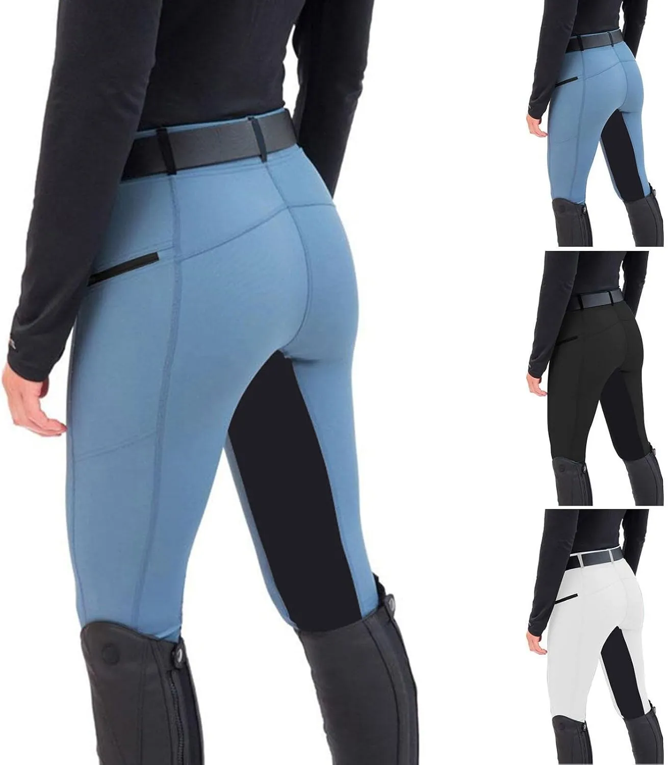 Mmoneyake Womens Equestrian Pants Horse Riding Pants Breeches Exercise High Waist Sports Leggings Workout Gym Yoga Pants