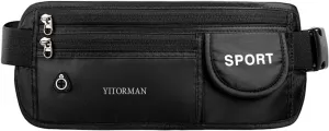 money belt for travel Undercover Fanny Packtravel money belt under clothes Protect Cash, Credit Cards and Travel Documents gifts for travelers women (Black)