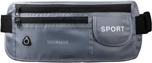 money belt for travel Undercover Fanny Packtravel money belt under clothes Protect Cash, Credit Cards and Travel Documents gifts for travelers women (Grey)