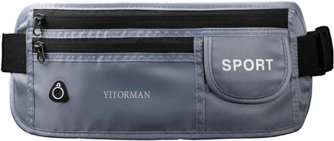 money belt for travel Undercover Fanny Packtravel money belt under clothes Protect Cash, Credit Cards and Travel Documents gifts for travelers women (Grey)