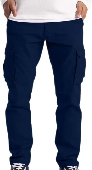 Multiple Pockets Cargo Pants Mens Work Sports Pants Straight Leg Trousers Outdoor Hiking Joggers Mens Slim Fit Cargo