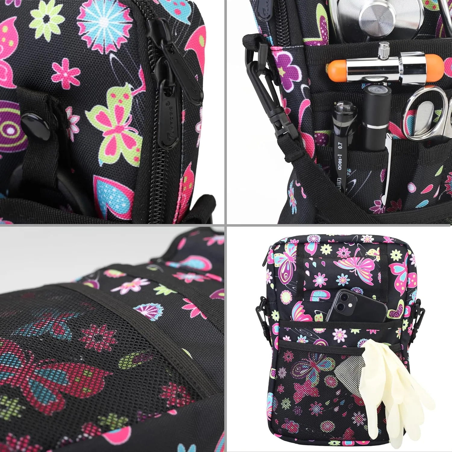 Nurse Fanny Pack with Tape Holder, Nurse Pocket Organizer for Medical Professionals12 Pockets Nurse Waist BagTHHS-KB-BHuDieHua