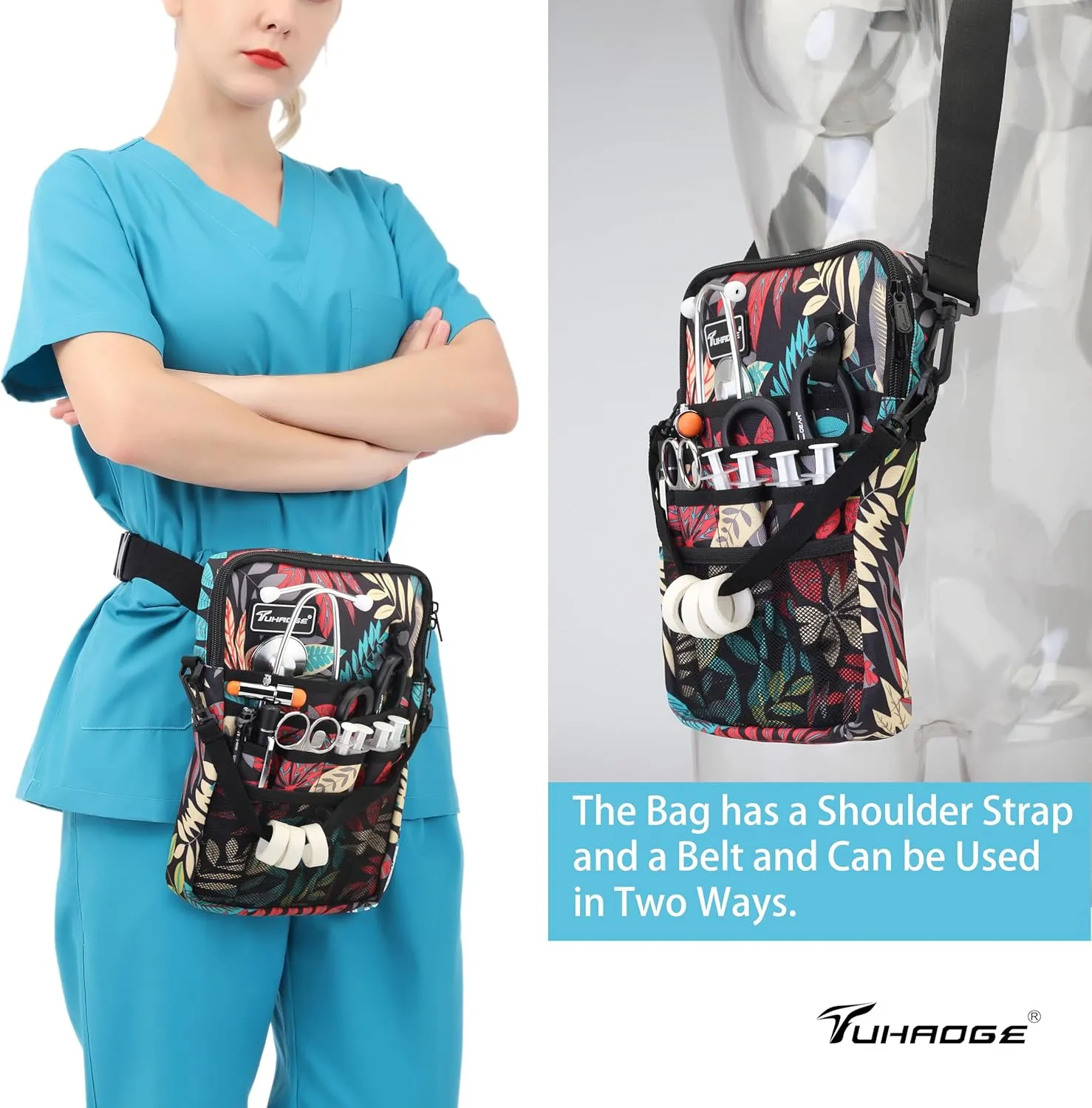 Nurse Fanny Pack with Tape Holder, Nurse Pocket Organizer for Medical Professionals12 Pockets Nurse Waist BagTHHS-KB-DaShuYe