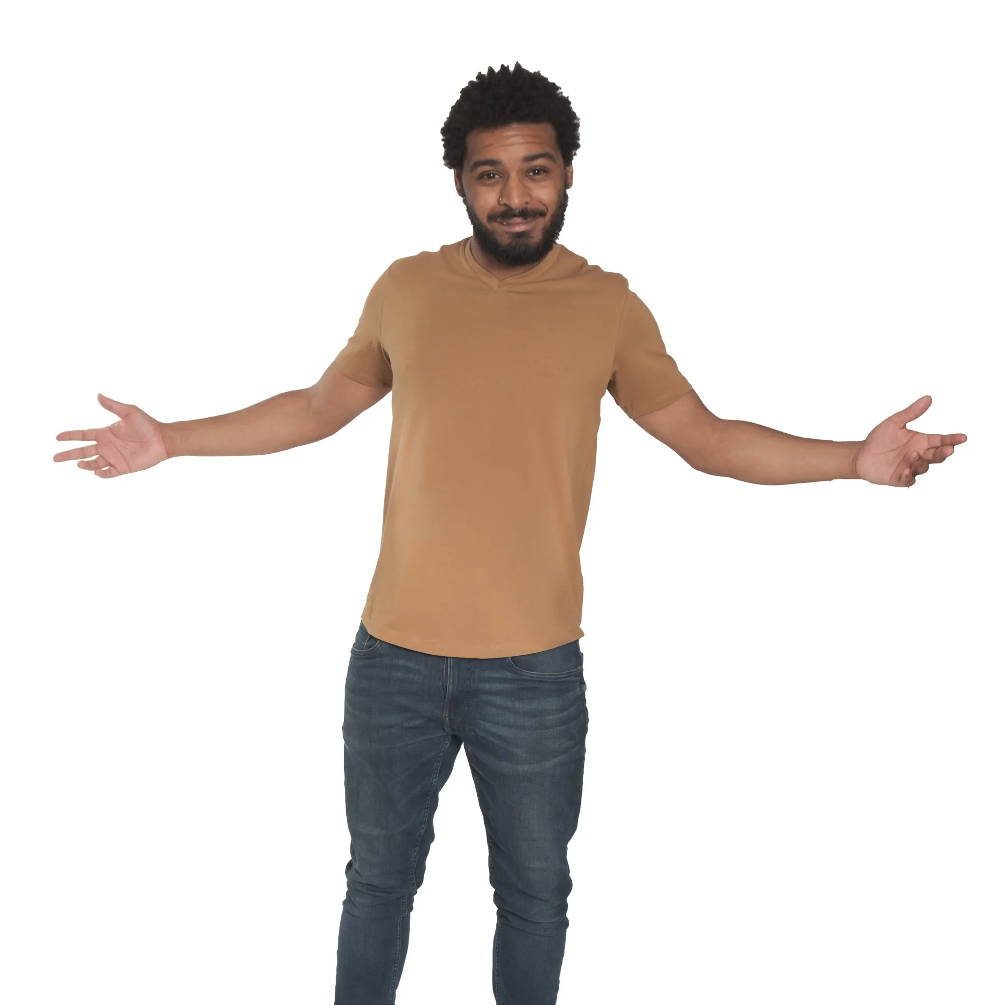 Organic V-Neck T-Shirt / Tobacco