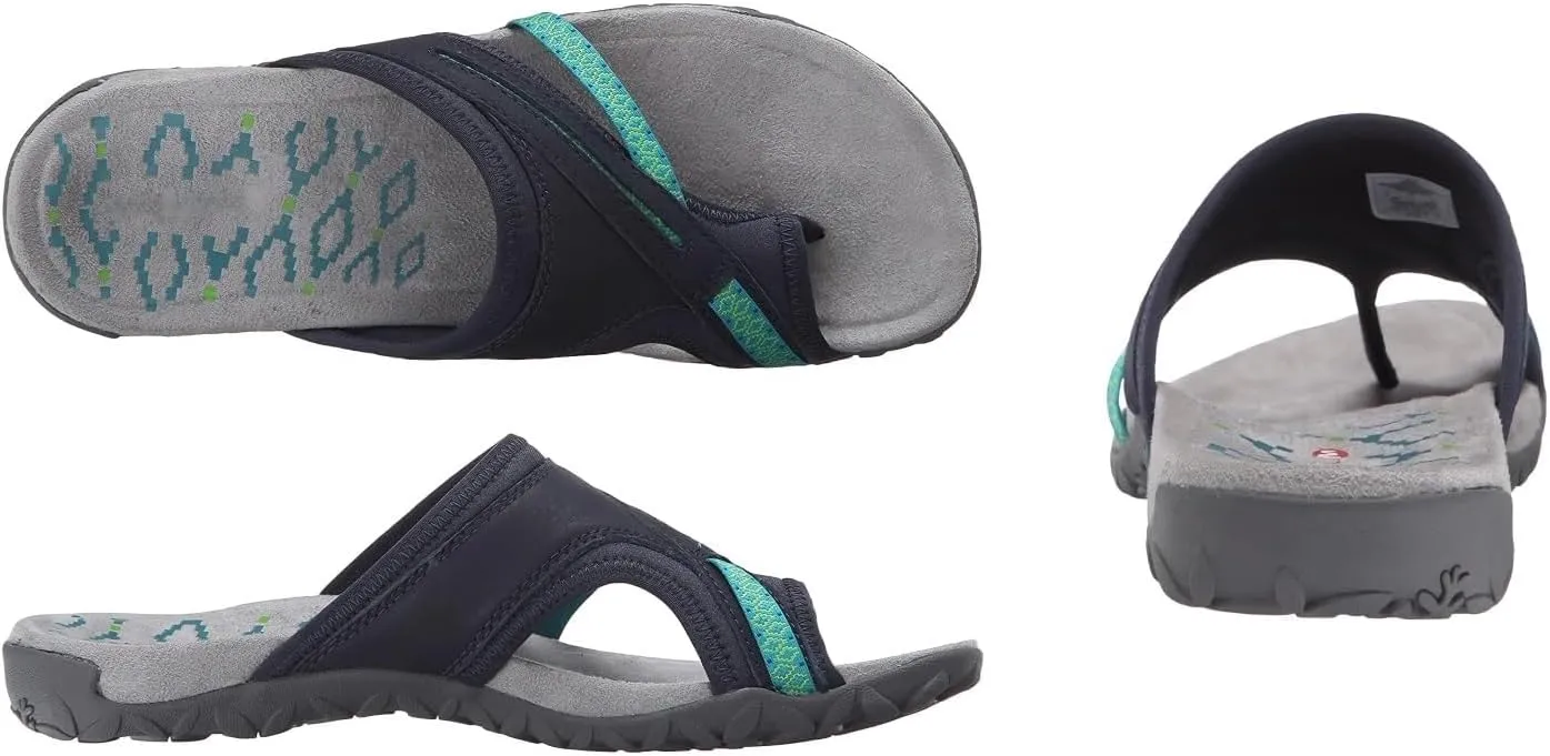 Orthopedic Sandals for Women Arch Support Sandals Women's Flip Flops, Plantar Fasciitis Comfort Sandal with Toe Ring Loop Clip Toe Flip Flops Slip on Comfortable Walking Slippers