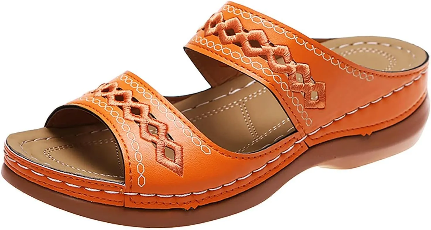 Orthopedic Wedge Sandals for Women Boho Slip on Sandals Shoe Beach Sandal Dress Shoes Comfortable Outdoor Shoes 2025