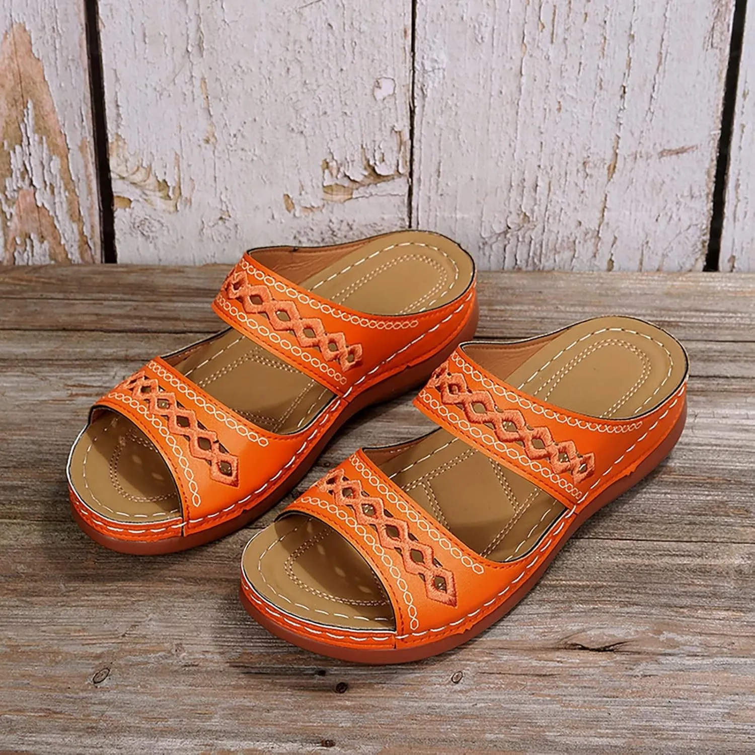 Orthopedic Wedge Sandals for Women Boho Slip on Sandals Shoe Beach Sandal Dress Shoes Comfortable Outdoor Shoes 2025