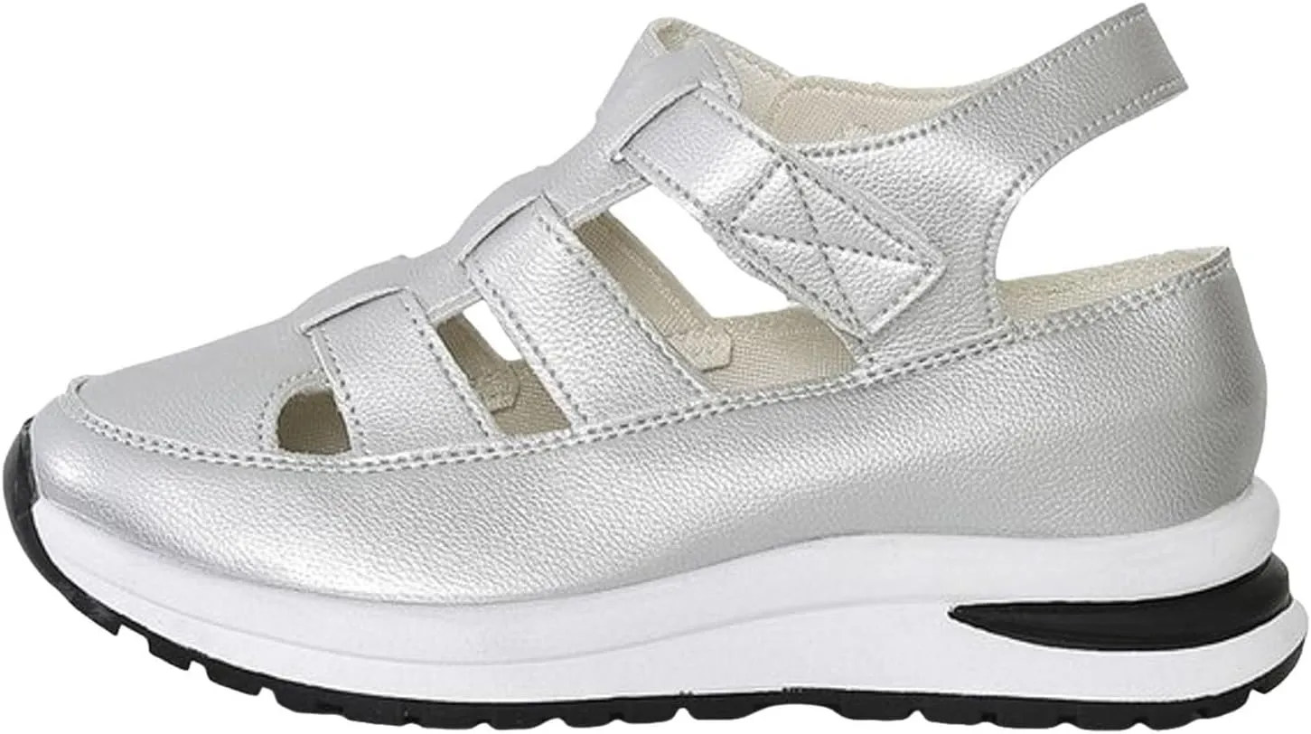 Orthopedic Wedge Sandals for Women Summer Dressy Closed Toe Ankle Strap Platform Sneakers Cutout Low Wedges Slip on Sandals Comfortable Outdoor Shoes 