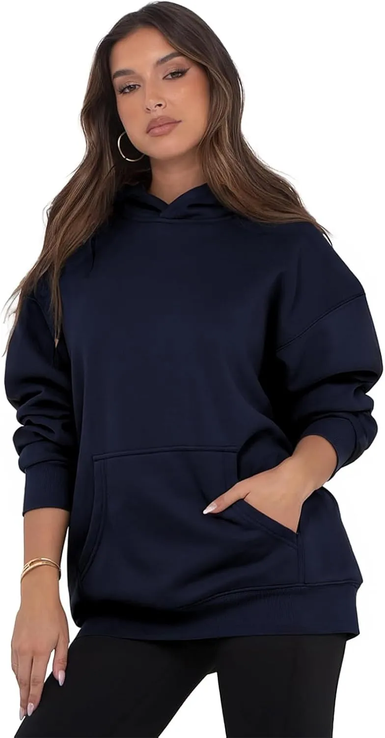 Oversized Hoodies for Women Trendy Fleece Sweatshirts Casual Hooded Sweatshirt with Pockets Long Sleeve Y2K Hoodies