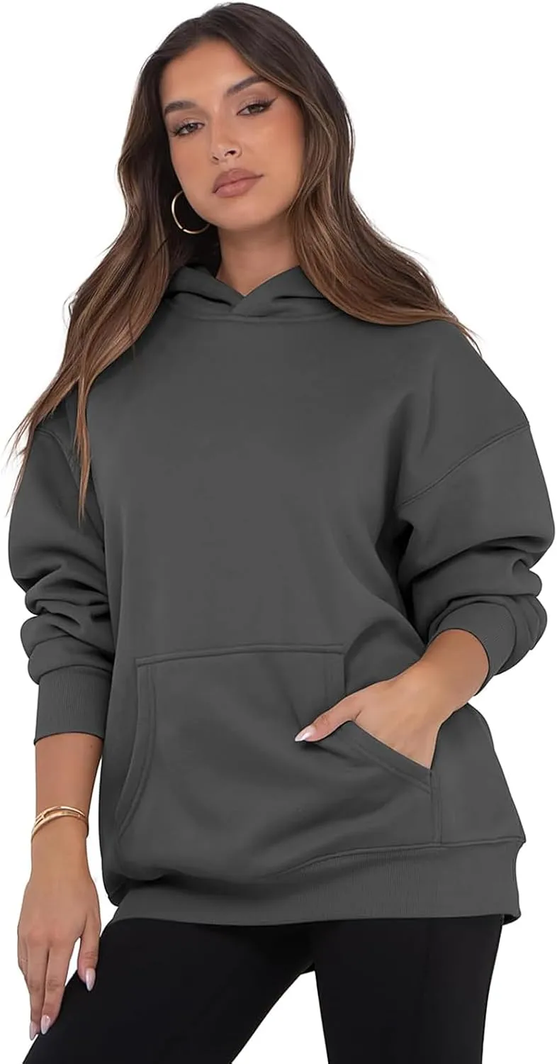 Oversized Hoodies for Women Trendy Fleece Sweatshirts Casual Hooded Sweatshirt with Pockets Long Sleeve Y2K Hoodies