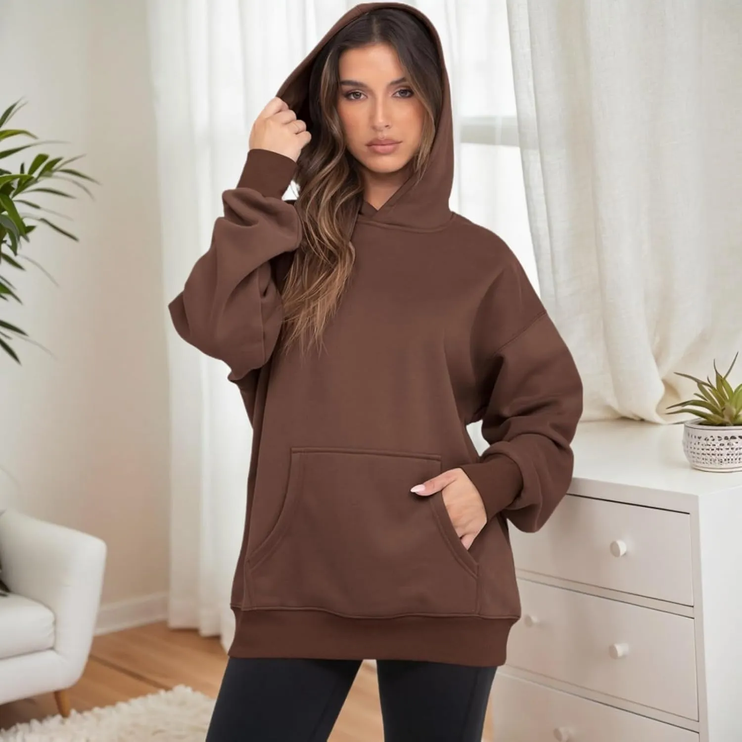 Oversized Hoodies for Women Trendy Fleece Sweatshirts Casual Hooded Sweatshirt with Pockets Long Sleeve Y2K Hoodies
