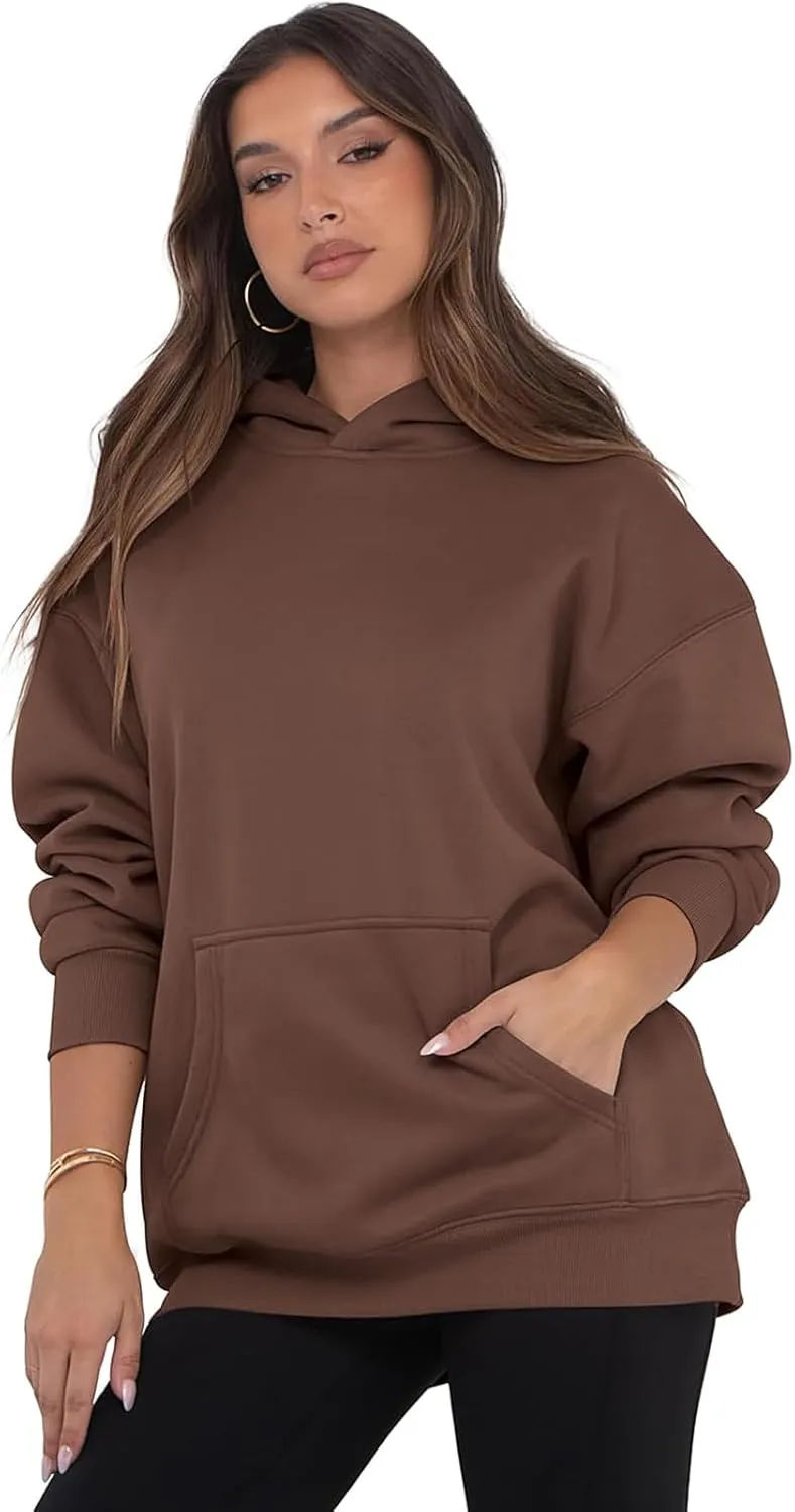 Oversized Hoodies for Women Trendy Fleece Sweatshirts Casual Hooded Sweatshirt with Pockets Long Sleeve Y2K Hoodies