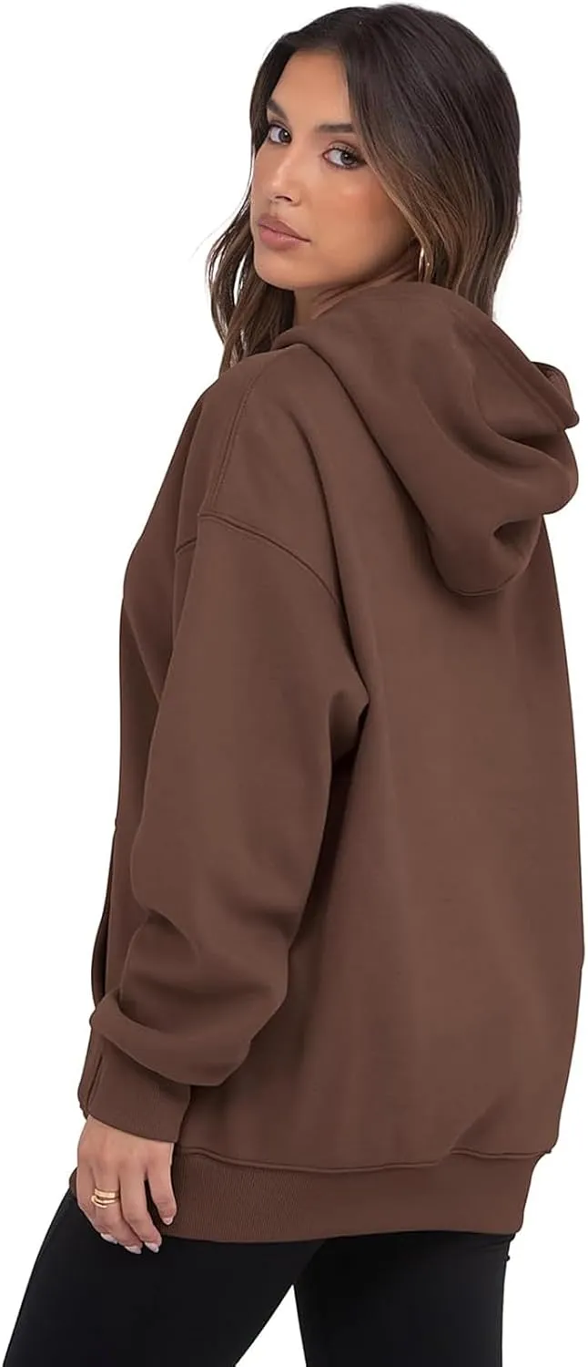Oversized Hoodies for Women Trendy Fleece Sweatshirts Casual Hooded Sweatshirt with Pockets Long Sleeve Y2K Hoodies