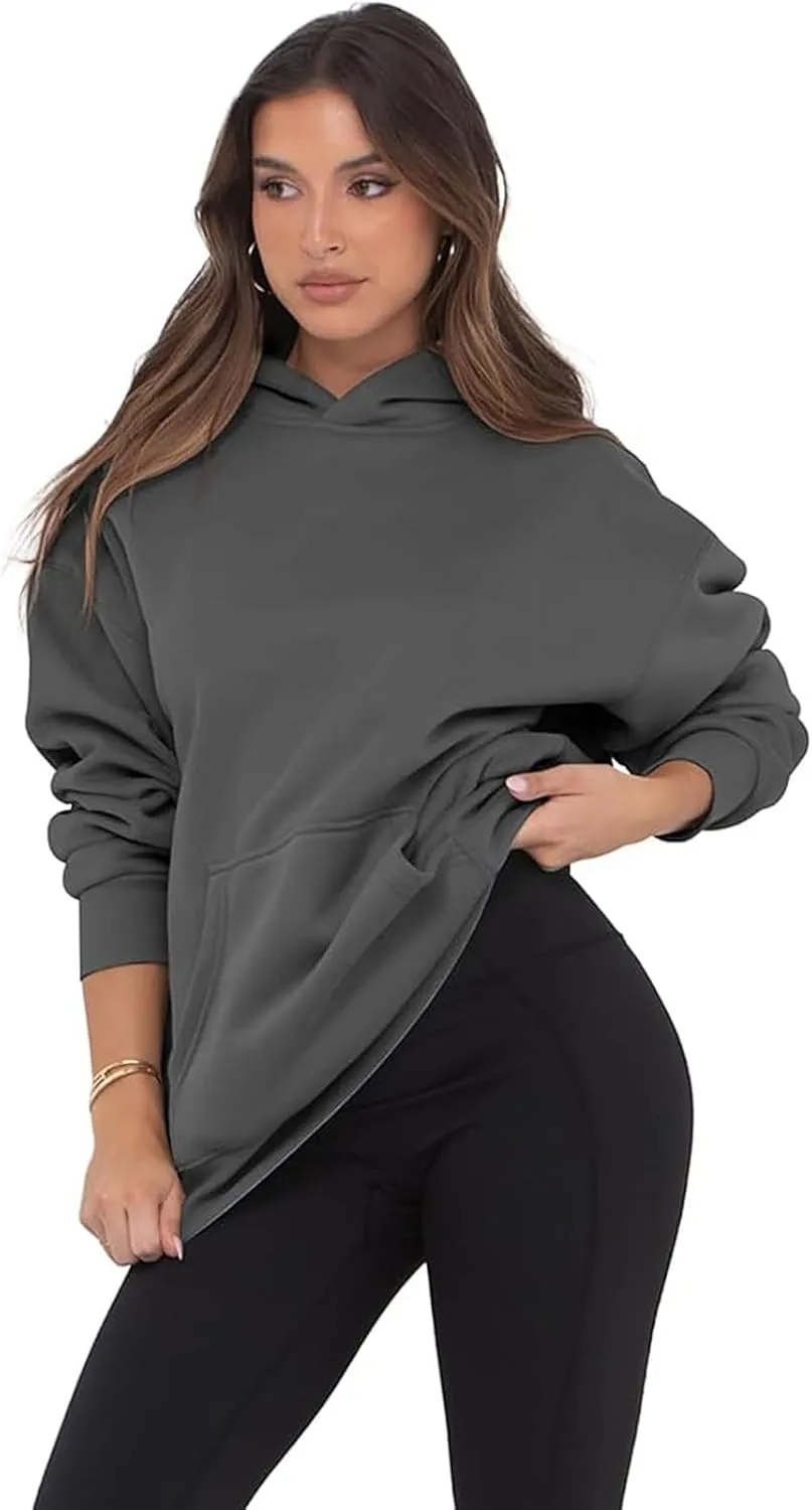 Oversized Hoodies for Women Trendy Fleece Sweatshirts Casual Hooded Sweatshirt with Pockets Long Sleeve Y2K Hoodies