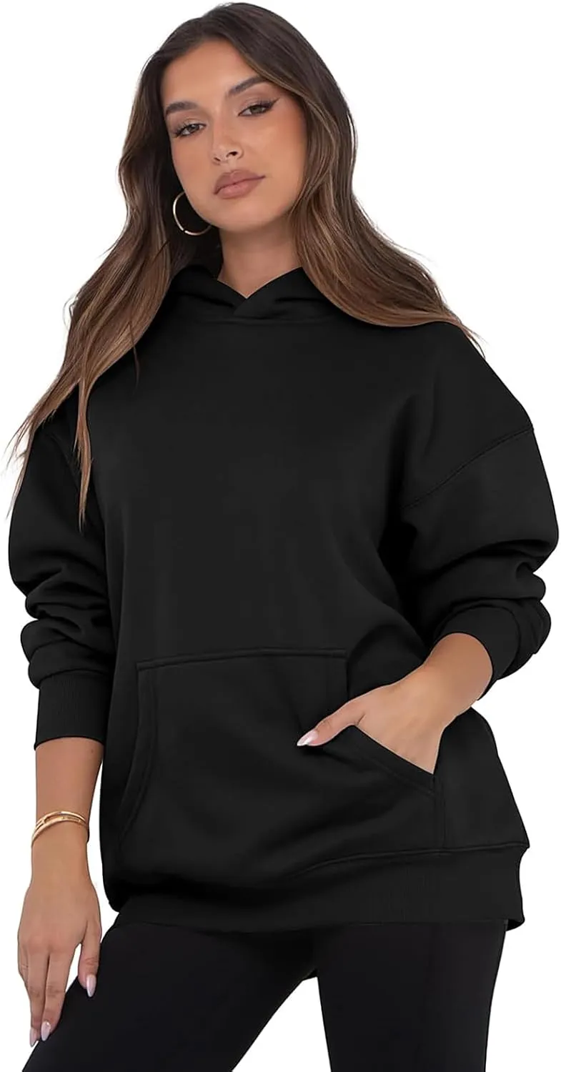 Oversized Hoodies for Women Trendy Fleece Sweatshirts Casual Hooded Sweatshirt with Pockets Long Sleeve Y2K Hoodies