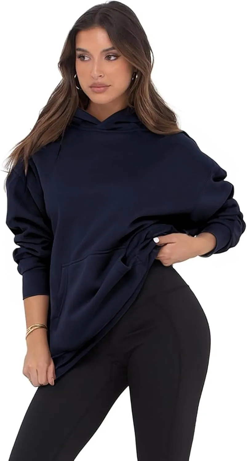 Oversized Hoodies for Women Trendy Fleece Sweatshirts Casual Hooded Sweatshirt with Pockets Long Sleeve Y2K Hoodies