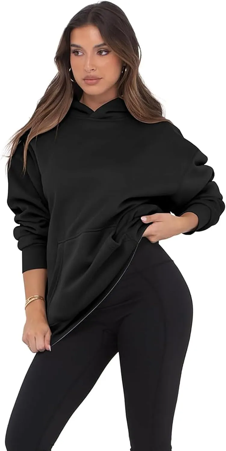 Oversized Hoodies for Women Trendy Fleece Sweatshirts Casual Hooded Sweatshirt with Pockets Long Sleeve Y2K Hoodies