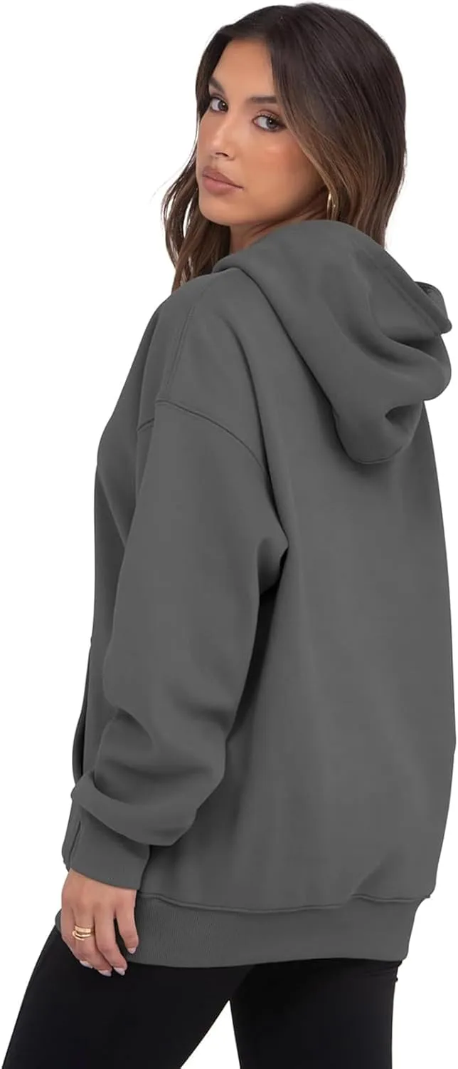 Oversized Hoodies for Women Trendy Fleece Sweatshirts Casual Hooded Sweatshirt with Pockets Long Sleeve Y2K Hoodies