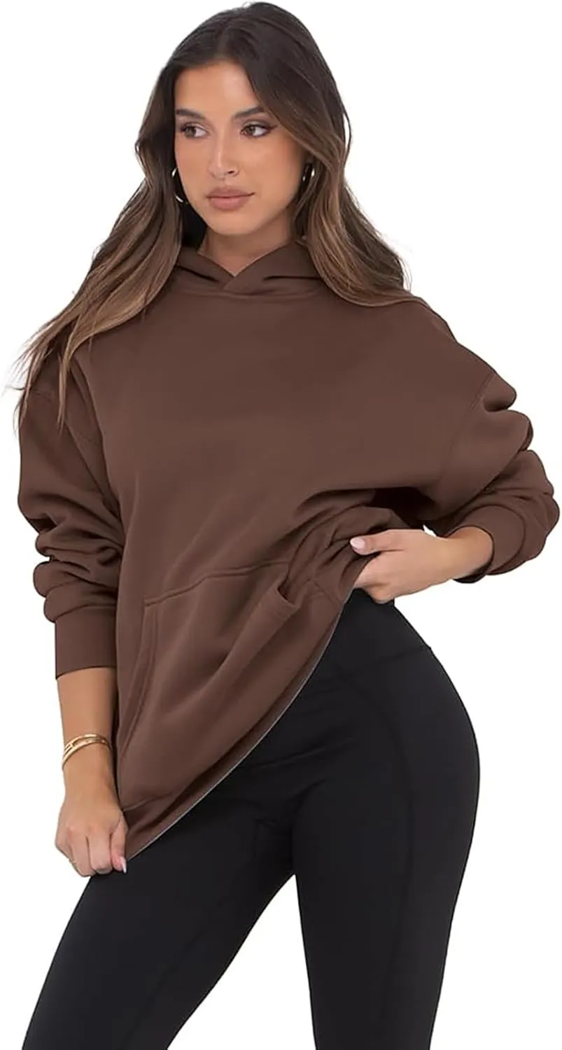 Oversized Hoodies for Women Trendy Fleece Sweatshirts Casual Hooded Sweatshirt with Pockets Long Sleeve Y2K Hoodies