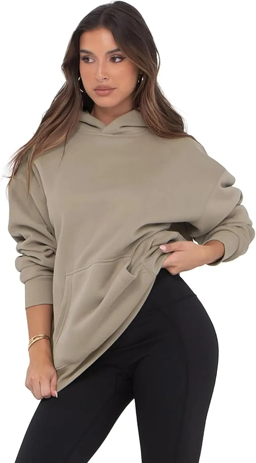 Oversized Hoodies for Women Trendy Fleece Sweatshirts Casual Hooded Sweatshirt with Pockets Long Sleeve Y2K Hoodies