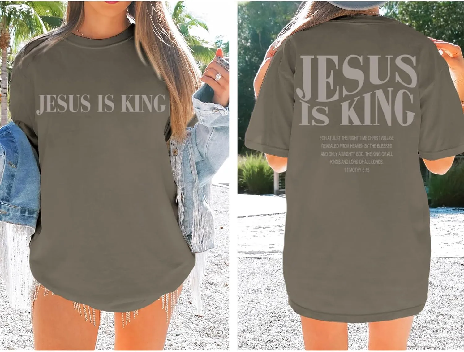 Oversized Tshirts for Women Christian Jesus is King Shirt Faith Religious Sayings Tees Loose Casual Bible Verse Tops