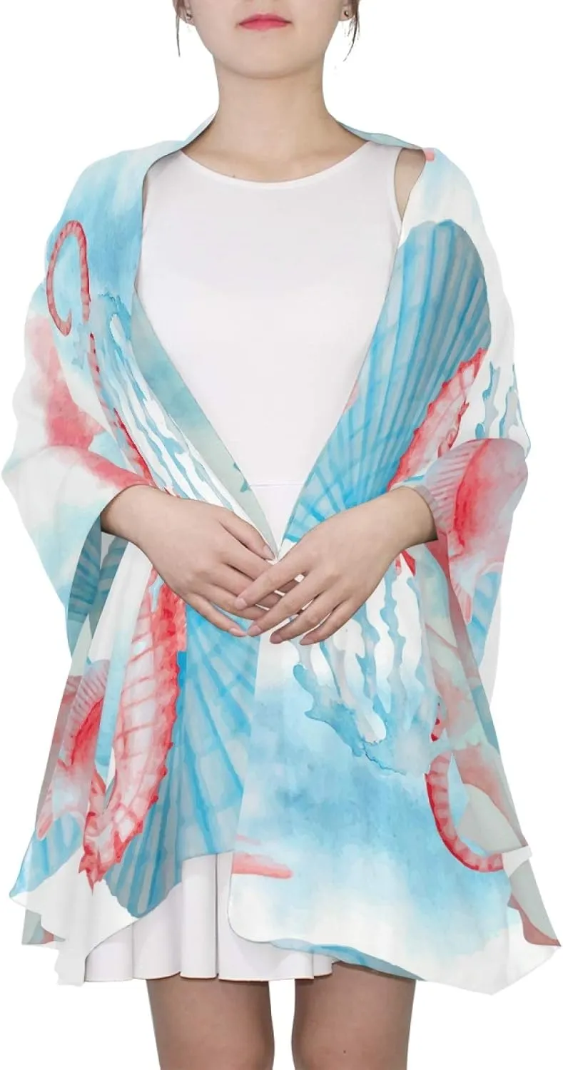 Oyihfvs Woman Long Silk Scarf Soft Head Wrap Silk Shawl stole