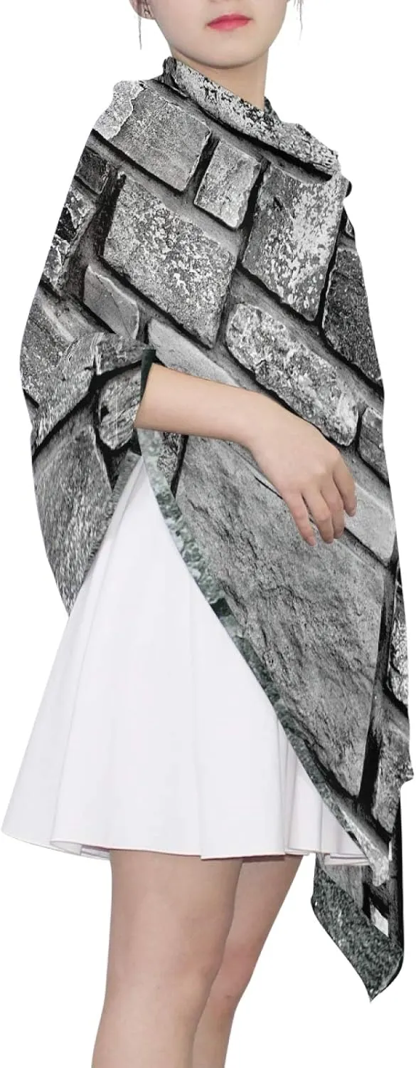 Oyihfvs Woman Long Silk Scarf Soft Head Wrap Silk Shawl stole