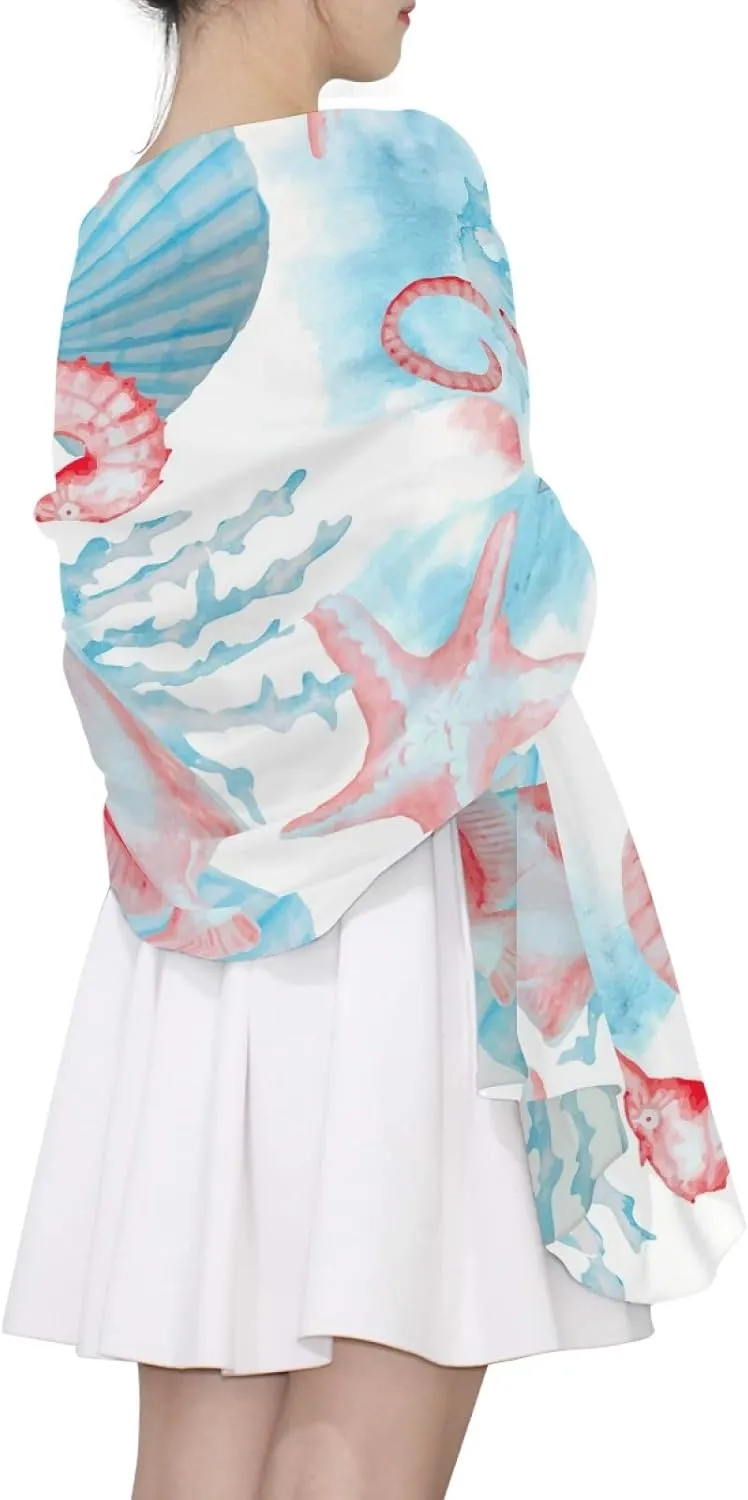 Oyihfvs Woman Long Silk Scarf Soft Head Wrap Silk Shawl stole