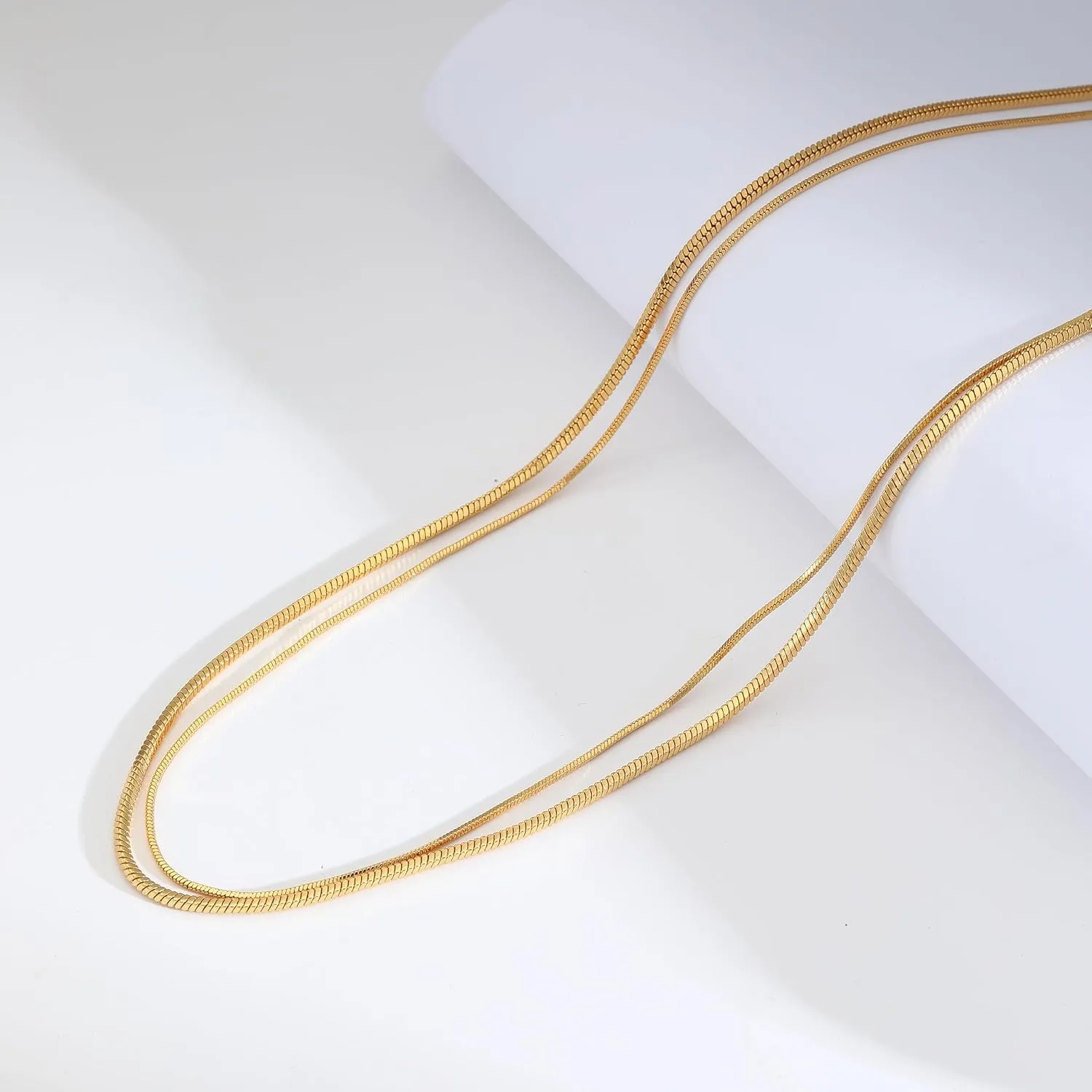 Pencros Herringbone Necklace For Women,14k Gold Plated Layered Gold Necklaces Dainty Gold Herringbone Necklace Figaro Paperclip Snake Chain Choker Necklace For Womens Simple Jewelry Gift