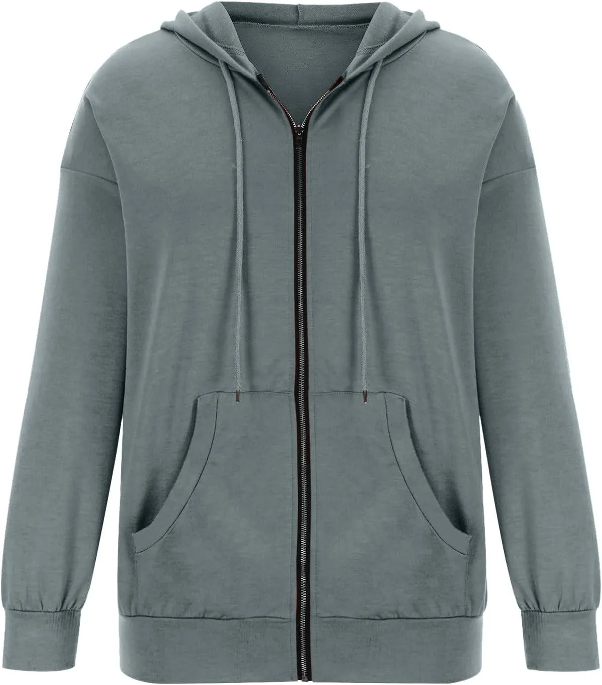 PETYCZEN Zip Up Hoodies for Women Casual Long Sleeve Oversized Sweatshirt Drawstring Cute Teen Girls Jackets Fall Y2K Clothes