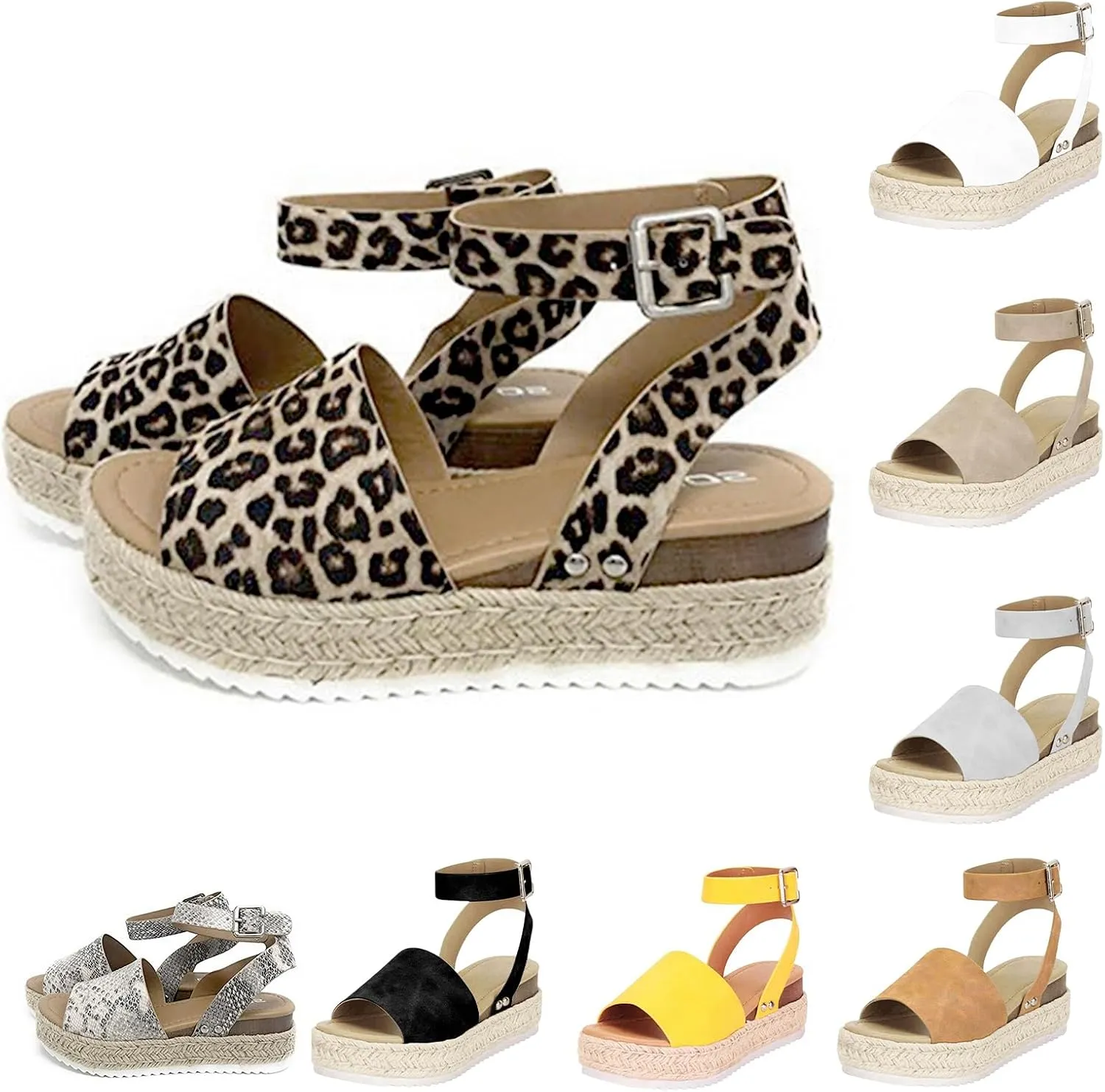 Platform Sandals for Women Comfortable Open Toe Buckle Sandals Stylish Dressy Summer Walking Shoes Casual Beach Boho Sandal Footwear