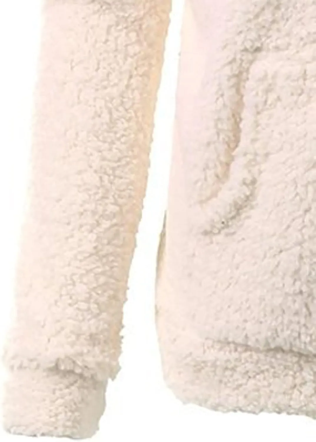 Plush Hoodie Long Sleeve Coats for Women Sweaters Solid Color Fleece Outerwear Pockets Hooded Pullover Cardigans