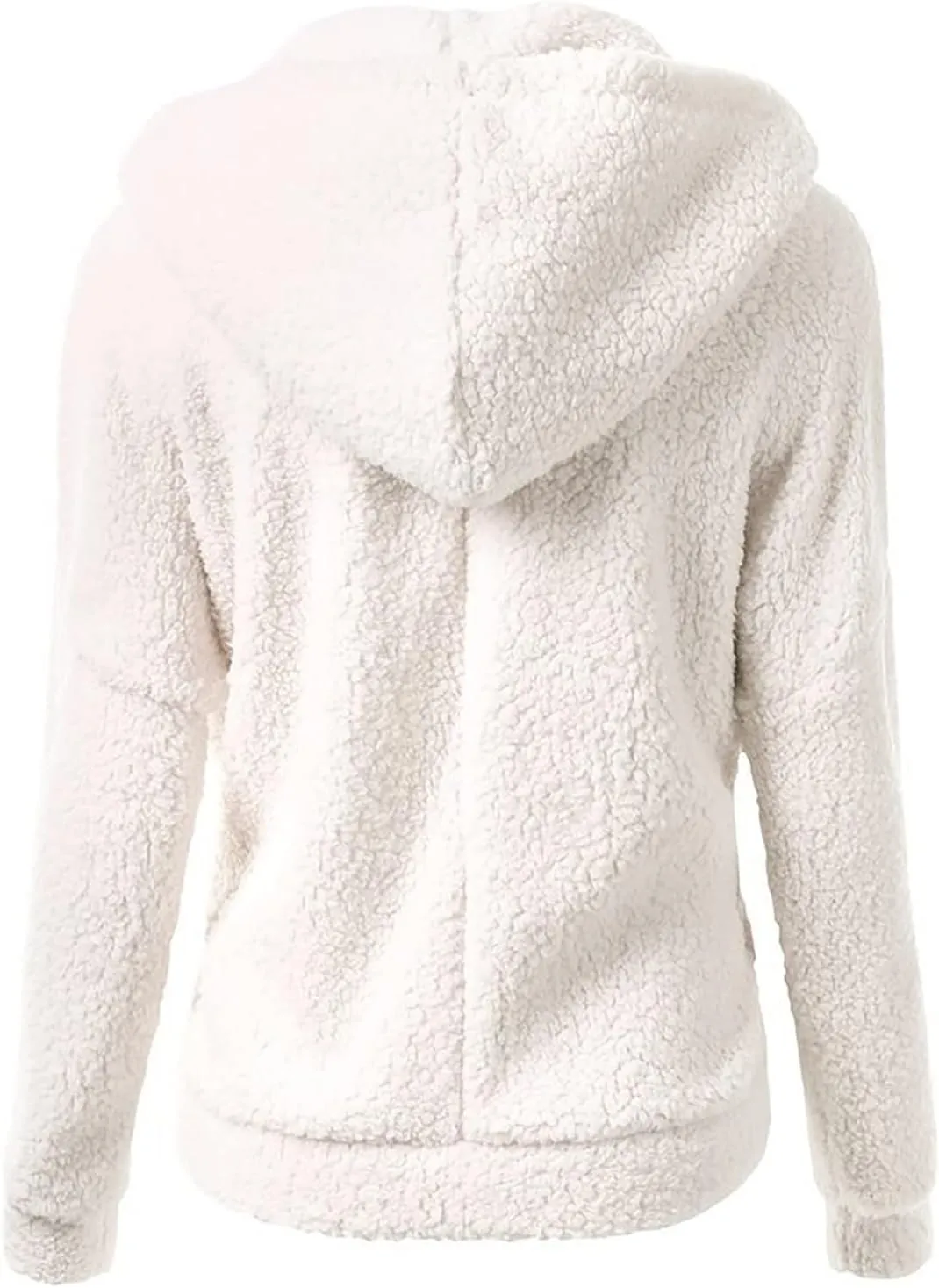 Plush Hoodie Long Sleeve Coats for Women Sweaters Solid Color Fleece Outerwear Pockets Hooded Pullover Cardigans