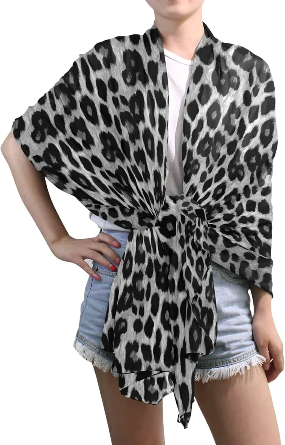 Poeticcity Women Long Silk Scarf, Satin Shawl Chiffon Large Stole Headscarf Sunscreen Wrap