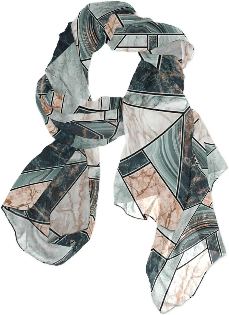 Poeticcity Women Long Silk Scarf, Satin Shawl Chiffon Large Stole Headscarf Sunscreen Wrap