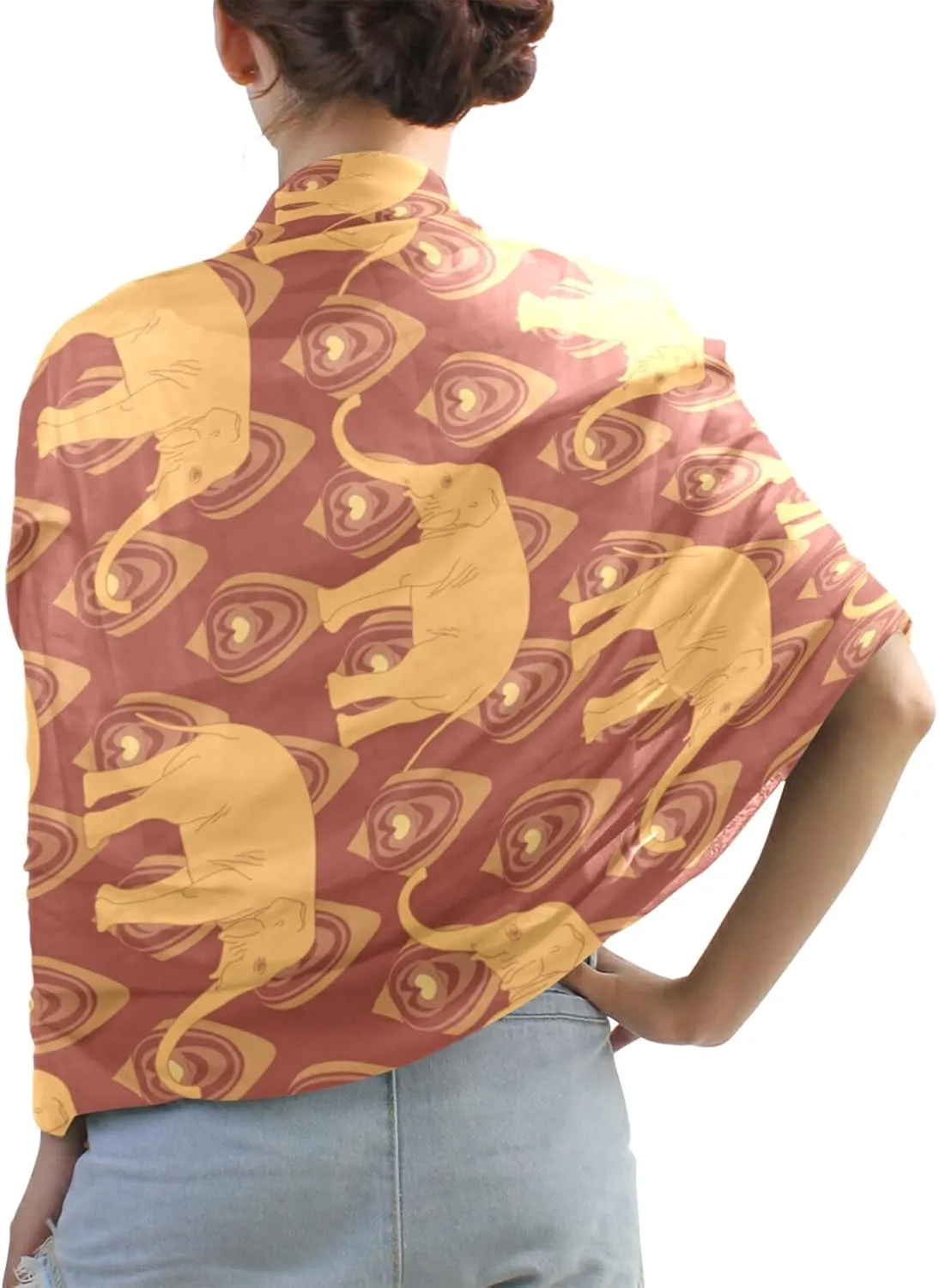Poeticcity Women Long Silk Scarf, Satin Shawl Chiffon Large Stole Headscarf Sunscreen Wrap