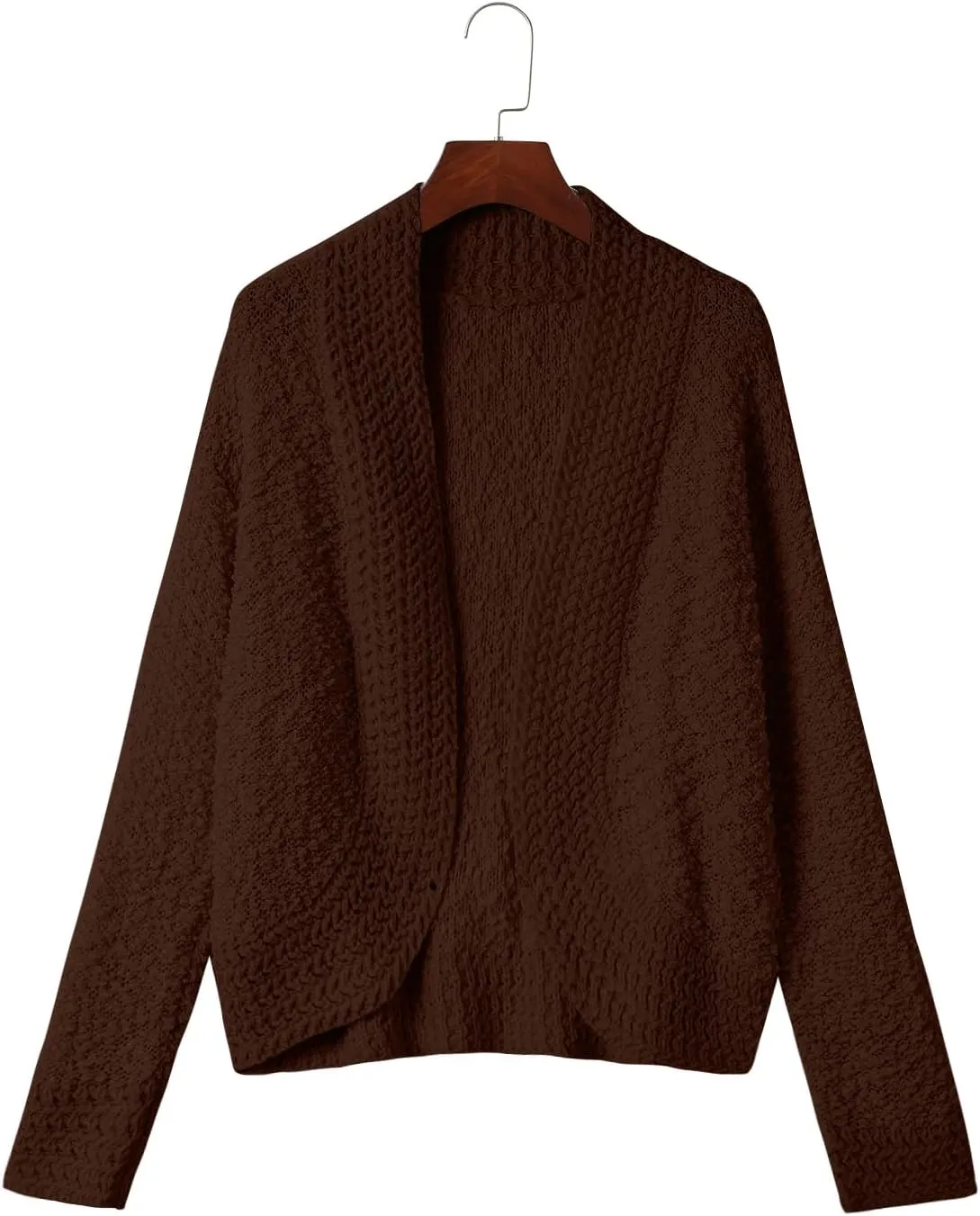 PRETTYGARDEN Open Front Fall Lightweight Cardigan Sweaters for Women Trendy 2025 Popcorn Knit Cardigans Cute Sweater
