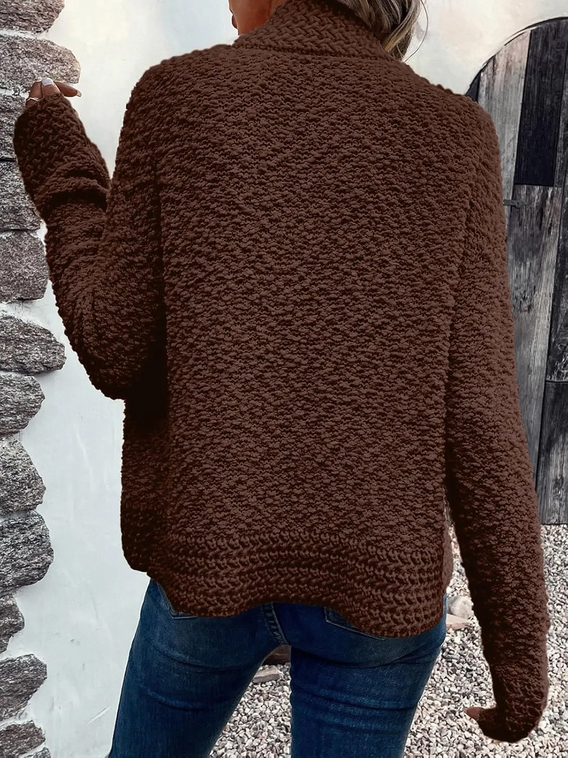 PRETTYGARDEN Open Front Fall Lightweight Cardigan Sweaters for Women Trendy 2025 Popcorn Knit Cardigans Cute Sweater