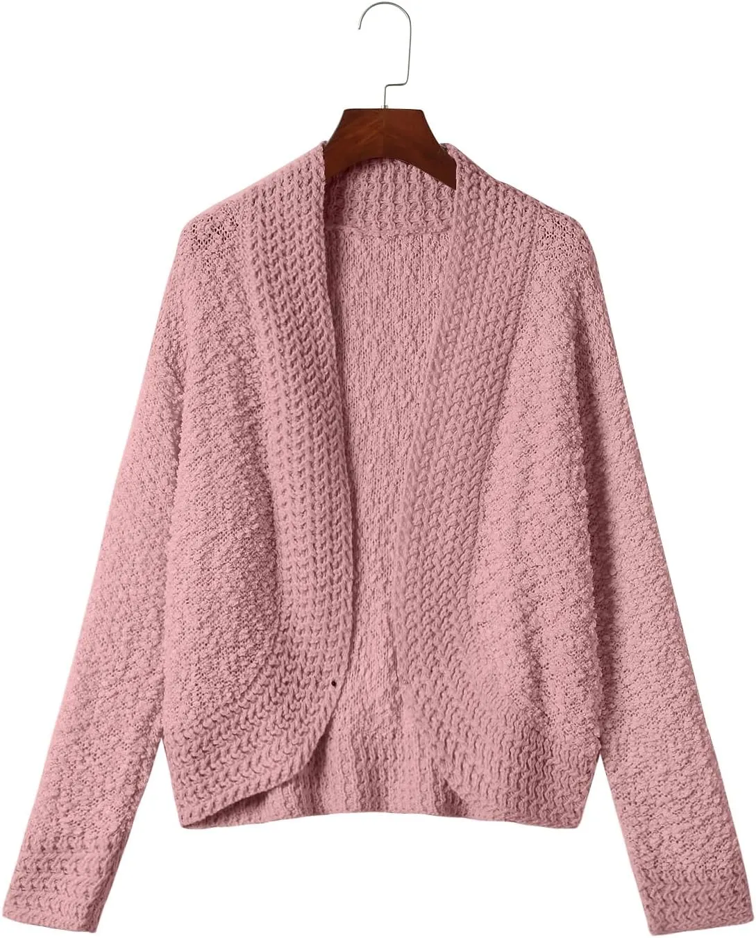 PRETTYGARDEN Open Front Fall Lightweight Cardigan Sweaters for Women Trendy 2025 Popcorn Knit Cardigans Cute Sweater