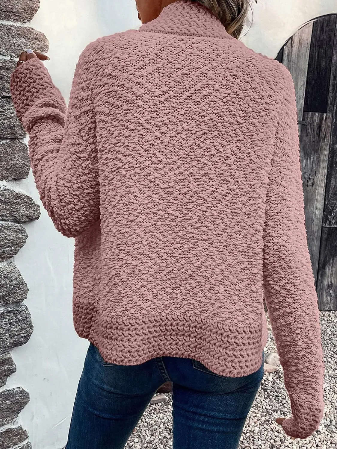 PRETTYGARDEN Open Front Fall Lightweight Cardigan Sweaters for Women Trendy 2025 Popcorn Knit Cardigans Cute Sweater