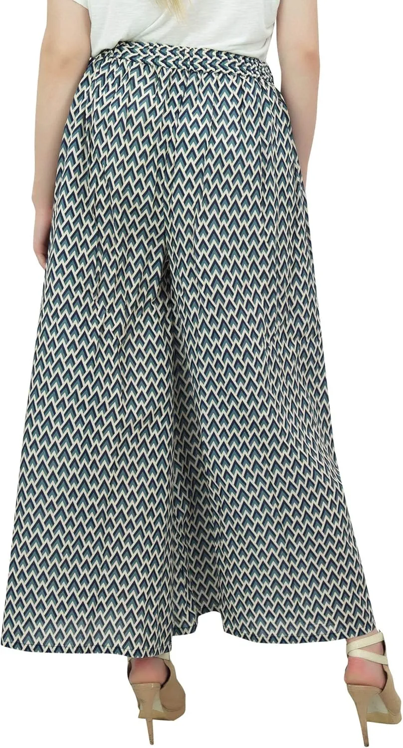 Printed Harem Pant for Women High Waist Palazzo Pant Casual Elastic Waist Trousers