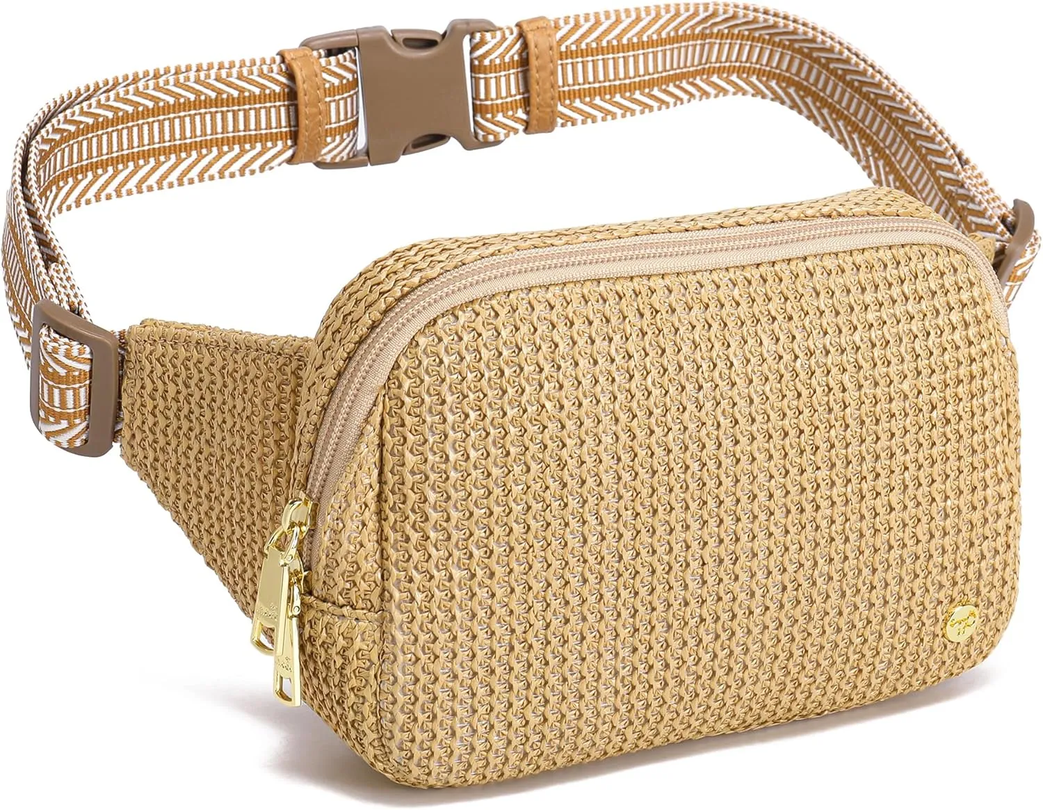 RFID Blocking Straw Summer Purses for Women 2025 Fanny Pack Crossbody Bags Belt Bag with Adjustable Strap