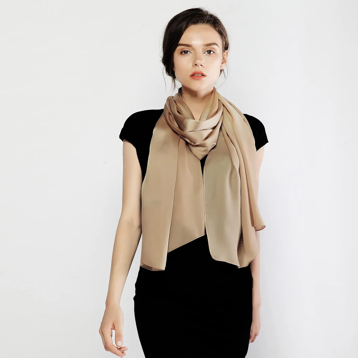 RIIQIICHY Women Shawls and Wraps for Evening Dresses Like Chiffon Silk Scarf Formal Silky Pashmina Shawls for Weddings