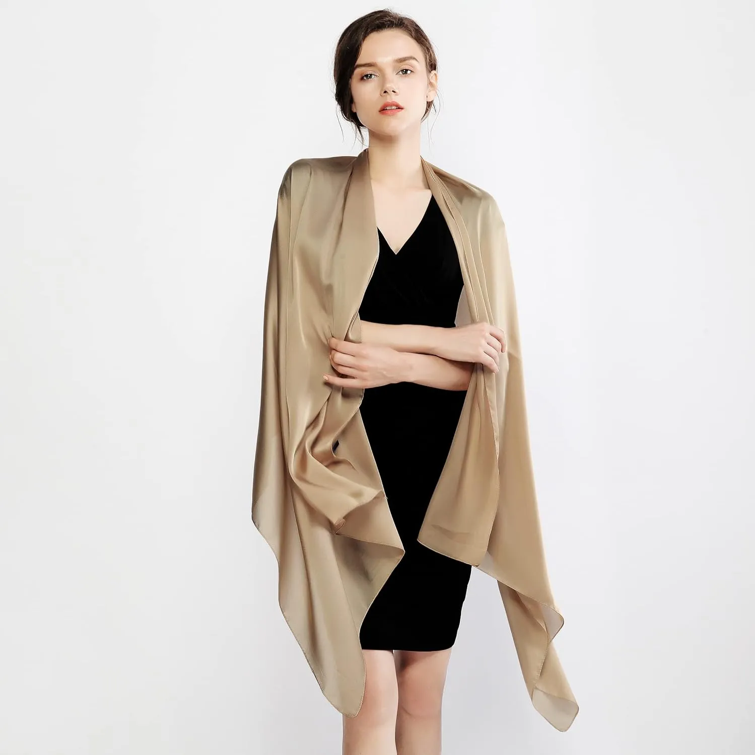 RIIQIICHY Women Shawls and Wraps for Evening Dresses Like Chiffon Silk Scarf Formal Silky Pashmina Shawls for Weddings