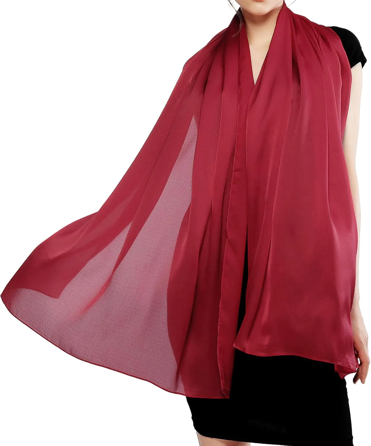 RIIQIICHY Women Shawls and Wraps for Evening Dresses Like Chiffon Silk Scarf Formal Silky Pashmina Shawls for Weddings